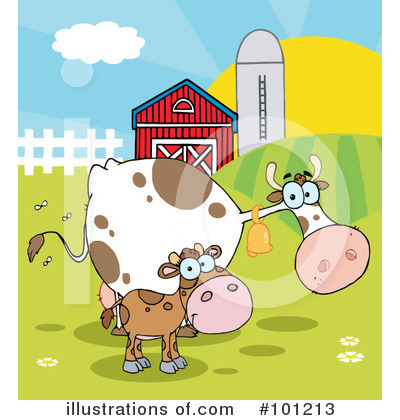 Royalty-Free (RF) Cow Clipart Illustration by Hit Toon - Stock Sample #101213