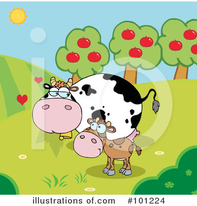Royalty-Free (RF) Cow Clipart Illustration by Hit Toon - Stock Sample #101224