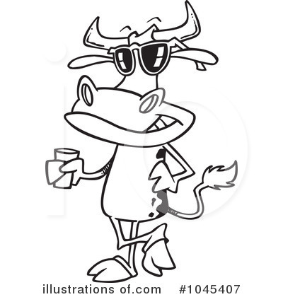 Royalty-Free (RF) Cow Clipart Illustration by toonaday - Stock Sample #1045407