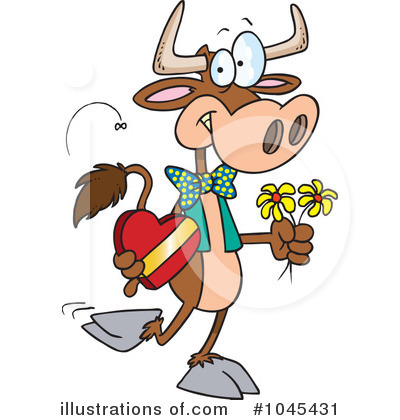 Royalty-Free (RF) Cow Clipart Illustration by toonaday - Stock Sample #1045431