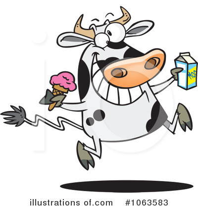 Royalty-Free (RF) Cow Clipart Illustration by toonaday - Stock Sample #1063583