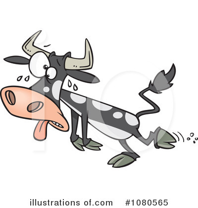 Royalty-Free (RF) Cow Clipart Illustration by toonaday - Stock Sample #1080565