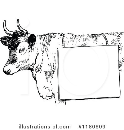 Royalty-Free (RF) Cow Clipart Illustration by Prawny Vintage - Stock Sample #1180609