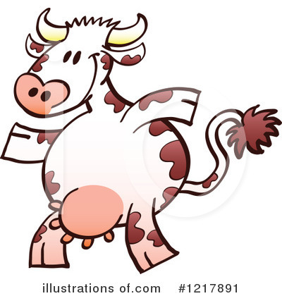 Royalty-Free (RF) Cow Clipart Illustration by Zooco - Stock Sample #1217891