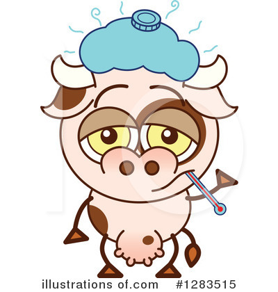 Royalty-Free (RF) Cow Clipart Illustration by Zooco - Stock Sample #1283515
