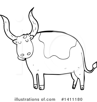 Royalty-Free (RF) Cow Clipart Illustration by lineartestpilot - Stock Sample #1411180