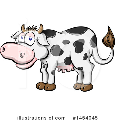 Royalty-Free (RF) Cow Clipart Illustration by Domenico Condello - Stock Sample #1454045