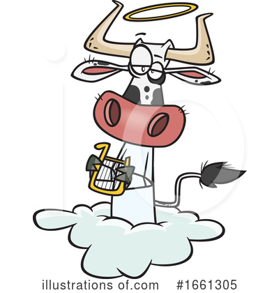 Royalty-Free (RF) Cow Clipart Illustration by toonaday - Stock Sample #1661305