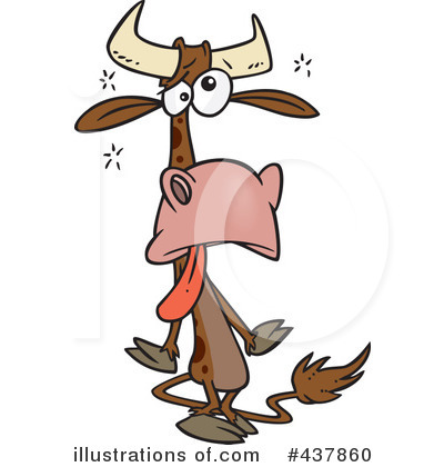 Royalty-Free (RF) Cow Clipart Illustration by toonaday - Stock Sample #437860