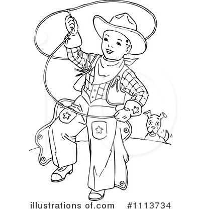 Royalty-Free (RF) Cowboy Clipart Illustration by Prawny Vintage - Stock Sample #1113734