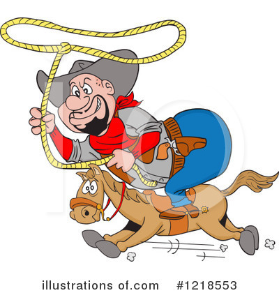 Royalty-Free (RF) Cowboy Clipart Illustration by LaffToon - Stock Sample #1218553