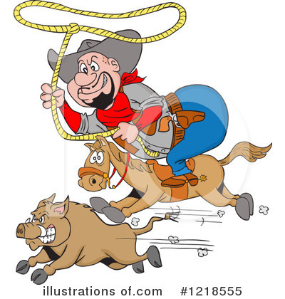 Royalty-Free (RF) Cowboy Clipart Illustration by LaffToon - Stock Sample #1218555