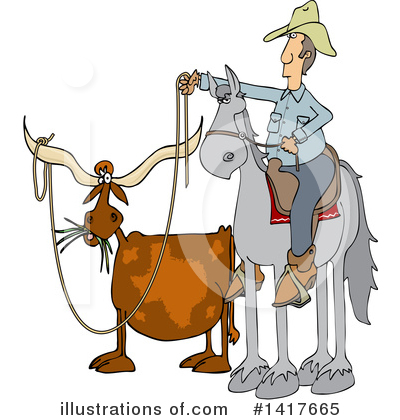 Royalty-Free (RF) Cowboy Clipart Illustration by djart - Stock Sample #1417665