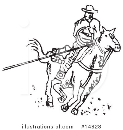 Royalty-Free (RF) Cowboy Clipart Illustration by Andy Nortnik - Stock Sample #14828