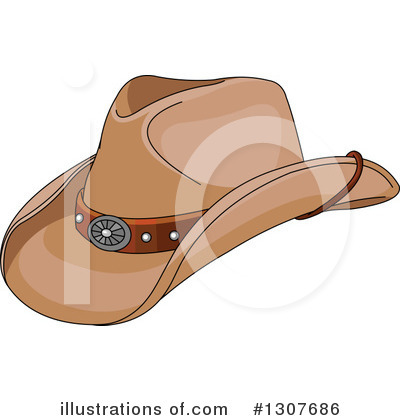 Royalty-Free (RF) Cowboy Hat Clipart Illustration by Pushkin - Stock Sample #1307686