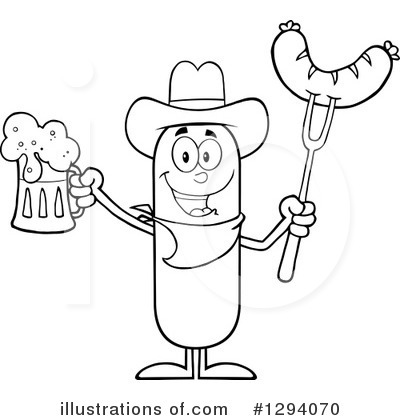 Cowboy Sausage Clipart #1294070 by Hit Toon