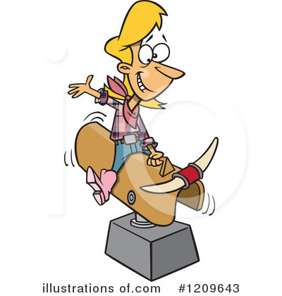 Royalty-Free (RF) Cowgirl Clipart Illustration by toonaday - Stock Sample #1209643