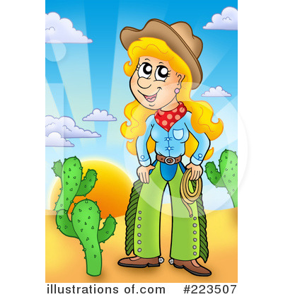 Royalty-Free (RF) Cowgirl Clipart Illustration by visekart - Stock Sample #223507