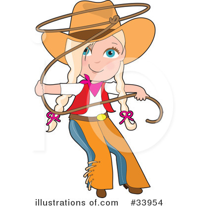 Royalty-Free (RF) Cowgirl Clipart Illustration by Maria Bell - Stock Sample #33954
