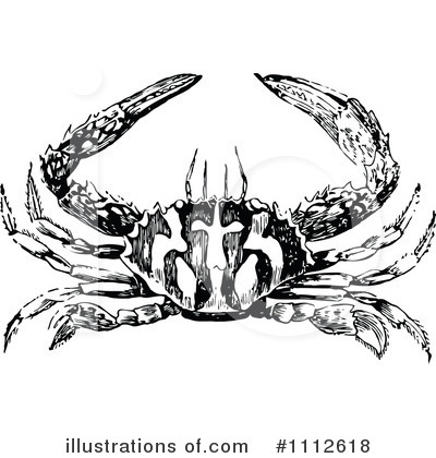 Royalty-Free (RF) Crab Clipart Illustration by Prawny Vintage - Stock Sample #1112618