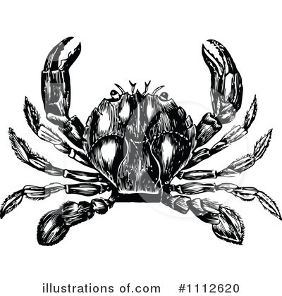Royalty-Free (RF) Crab Clipart Illustration by Prawny Vintage - Stock Sample #1112620