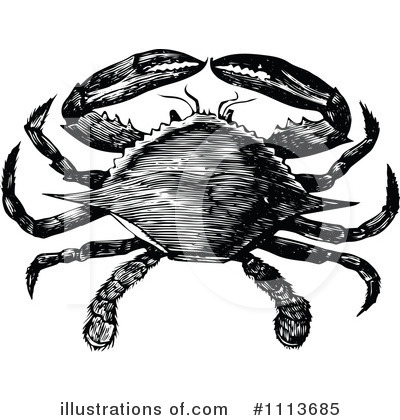 Royalty-Free (RF) Crab Clipart Illustration by Prawny Vintage - Stock Sample #1113685