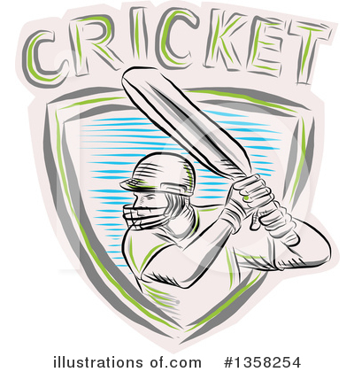 Cricket Players Clipart #1358254 by patrimonio
