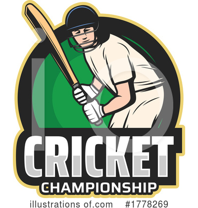 Cricket Player Clipart #1778269 by Vector Tradition SM