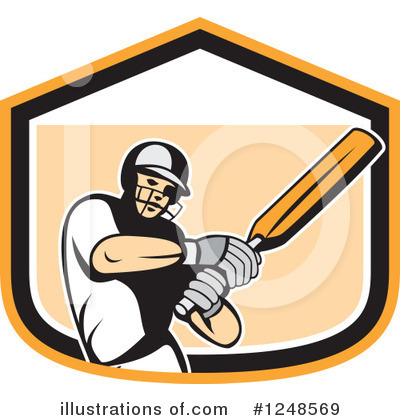 Royalty-Free (RF) Cricket Player Clipart Illustration by patrimonio - Stock Sample #1248569