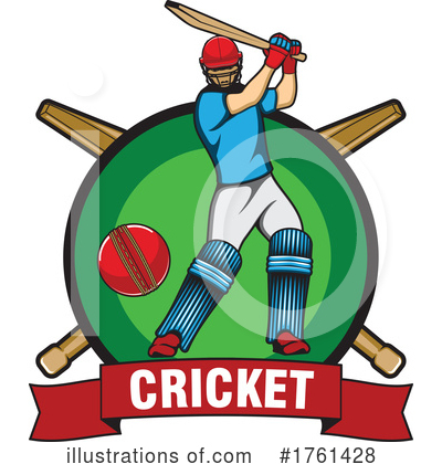 Cricket Players Clipart #1761428 by Vector Tradition SM