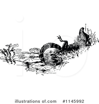 Royalty-Free (RF) Crocodile Clipart Illustration by Prawny Vintage - Stock Sample #1145992