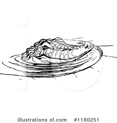 Royalty-Free (RF) Crocodile Clipart Illustration by Prawny Vintage - Stock Sample #1180251