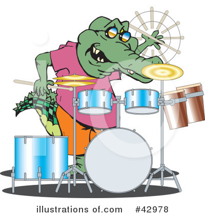 Royalty-Free (RF) Crocodile Clipart Illustration by Dennis Holmes Designs - Stock Sample #42978