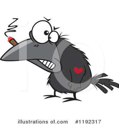 Royalty-Free (RF) Crow Clipart Illustration by toonaday - Stock Sample #1192317