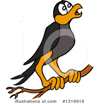 Royalty-Free (RF) Crow Clipart Illustration by LaffToon - Stock Sample #1316016
