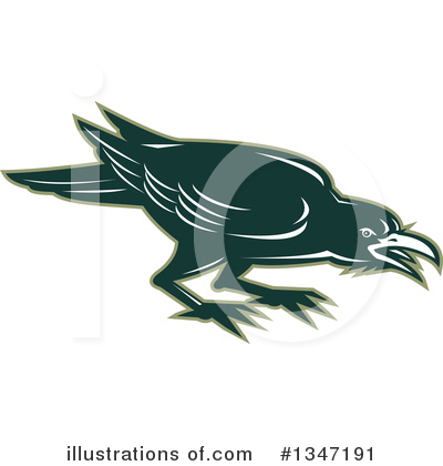 Royalty-Free (RF) Crow Clipart Illustration by patrimonio - Stock Sample #1347191