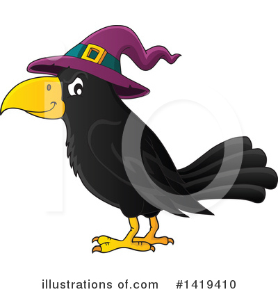 Royalty-Free (RF) Crow Clipart Illustration by visekart - Stock Sample #1419410