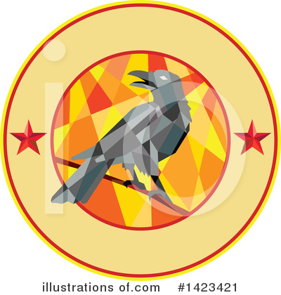 Royalty-Free (RF) Crow Clipart Illustration by patrimonio - Stock Sample #1423421