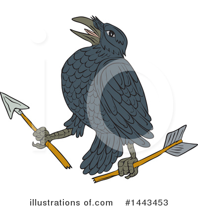 Royalty-Free (RF) Crow Clipart Illustration by patrimonio - Stock Sample #1443453