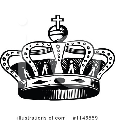 Royalty-Free (RF) Crown Clipart Illustration by Prawny Vintage - Stock Sample #1146559