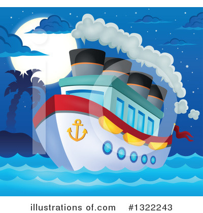 Royalty-Free (RF) Cruise Ship Clipart Illustration by visekart - Stock Sample #1322243