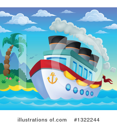 Royalty-Free (RF) Cruise Ship Clipart Illustration by visekart - Stock Sample #1322244