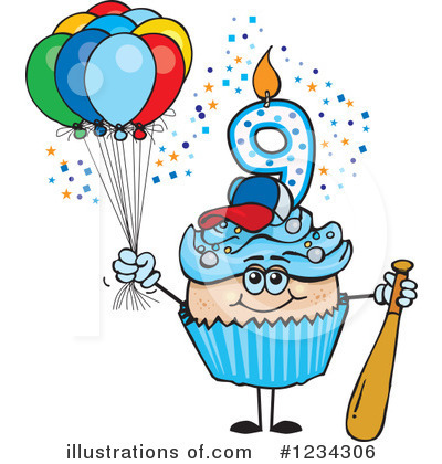 Birthday Cupcake Clipart #1234306 by Dennis Holmes Designs