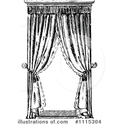 Royalty-Free (RF) Curtains Clipart Illustration by Prawny Vintage - Stock Sample #1115304