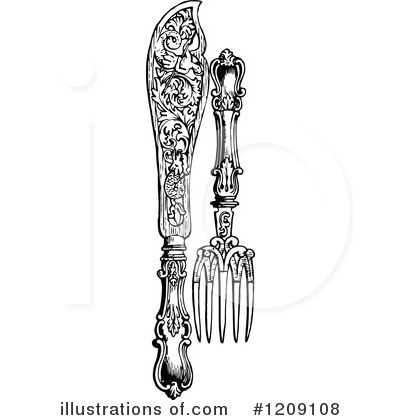 Royalty-Free (RF) Cutlery Clipart Illustration by Prawny Vintage - Stock Sample #1209108