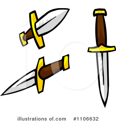 Royalty-Free (RF) Daggers Clipart Illustration by Cartoon Solutions - Stock Sample #1106632