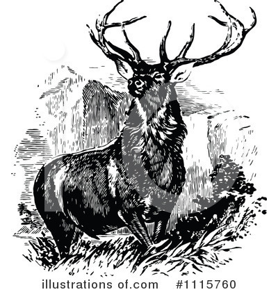 Royalty-Free (RF) Deer Clipart Illustration by Prawny Vintage - Stock Sample #1115760