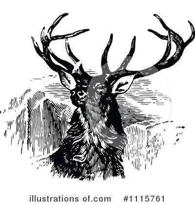 Royalty-Free (RF) Deer Clipart Illustration by Prawny Vintage - Stock Sample #1115761