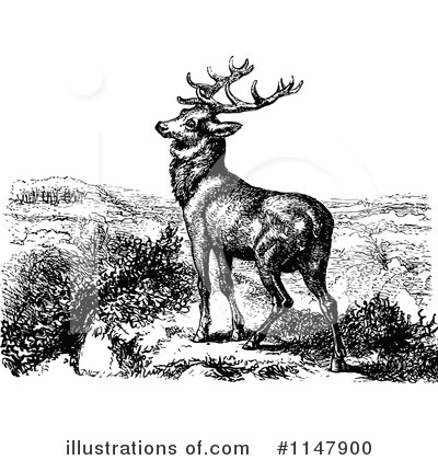 Royalty-Free (RF) Deer Clipart Illustration by Prawny Vintage - Stock Sample #1147900
