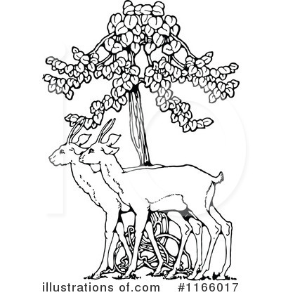 Royalty-Free (RF) Deer Clipart Illustration by Prawny Vintage - Stock Sample #1166017